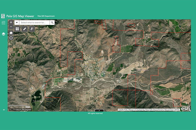 Pala Band of Mission Indians PBMI Pala GIS Department GIS Web Portal