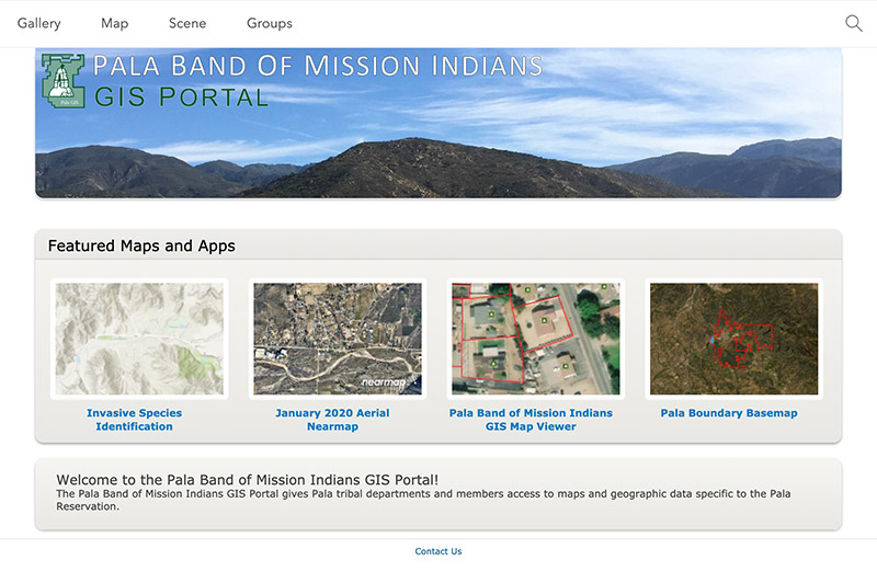 Pala Band of Mission Indians PBMI Pala GIS Department Pala GIS Portal