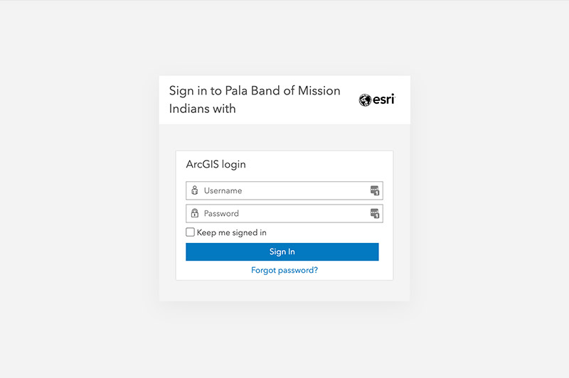 Pala Band of Mission Indians PBMI Pala GIS Department Pala Tribal Department Internal Web Map