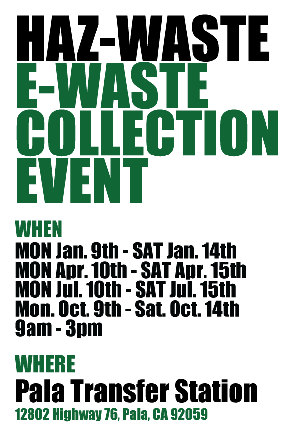 Pala Band California Environmental Department PED Planet Pala Hazardous Electronic Waste Haz-Waste E-Waste