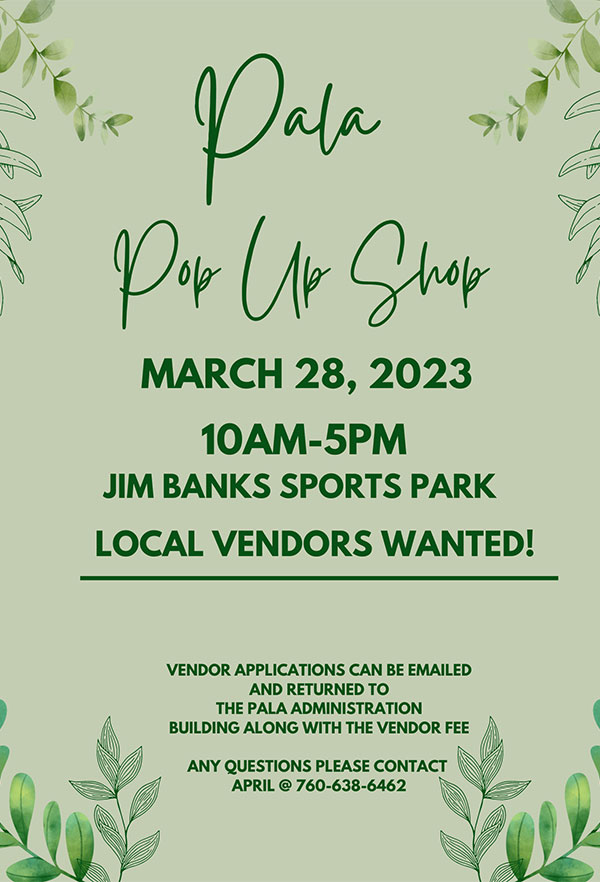 Pala Band of Mission Indians PBMI Pala Youth Center Pop Up Shop