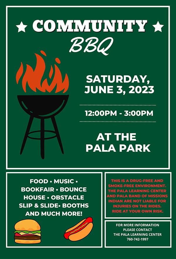 Pala Band of Mission Indians Pala Learning Center Community BBQ