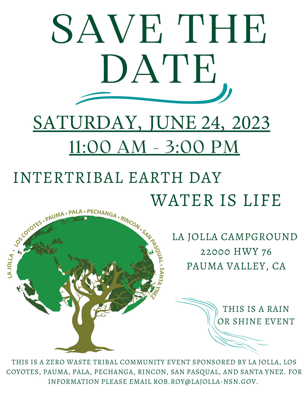 Pala Environmental Department Pala Band LaJolla Band Intertribal Earth Day Water is Life Event