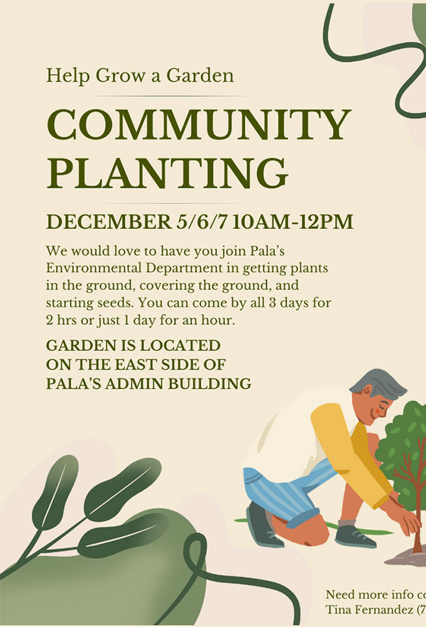 Pala Band Pala Environmental Department PED Planet Pala Community Planting
