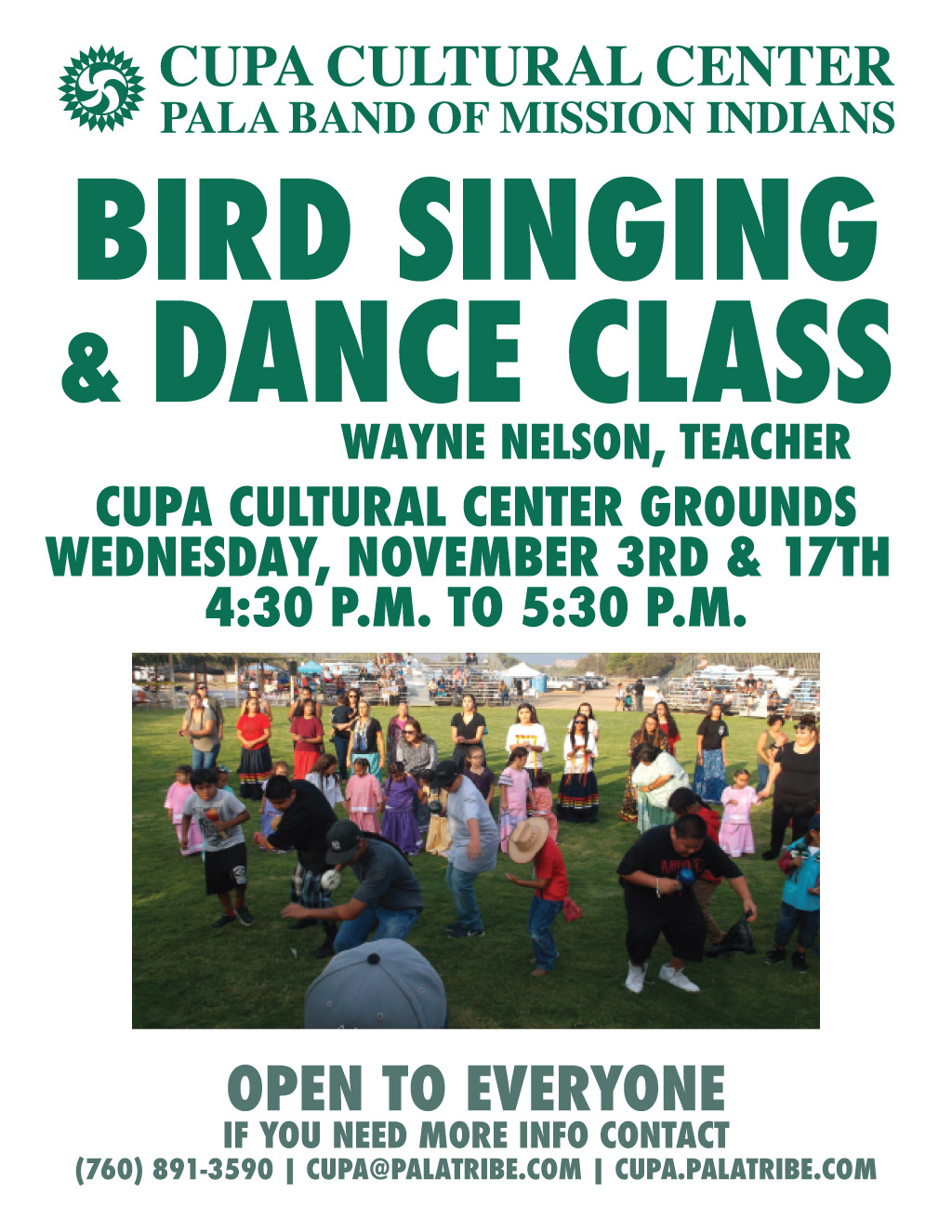 Pala Band California Cupa Cultural Center Event Bird Singing Dance Class