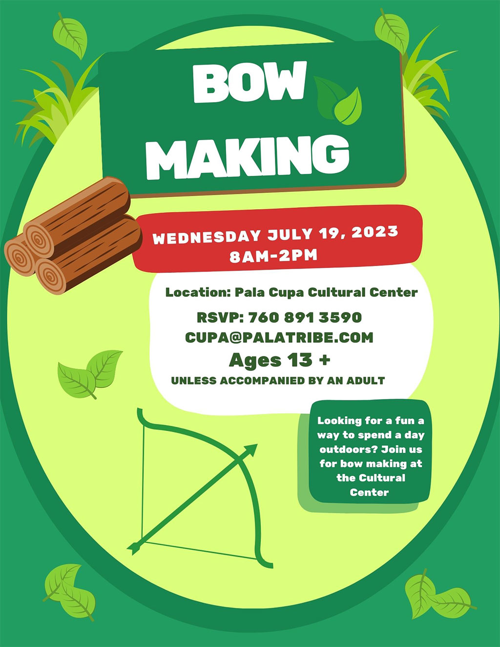 Pala Band California Cupa Cultural Center Event Bow Making Class