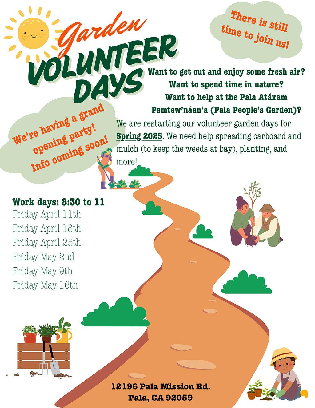 Pala Environmental Department PED Planet Pala Band of Mission Indians Pala People's Garden Spring Volunteers