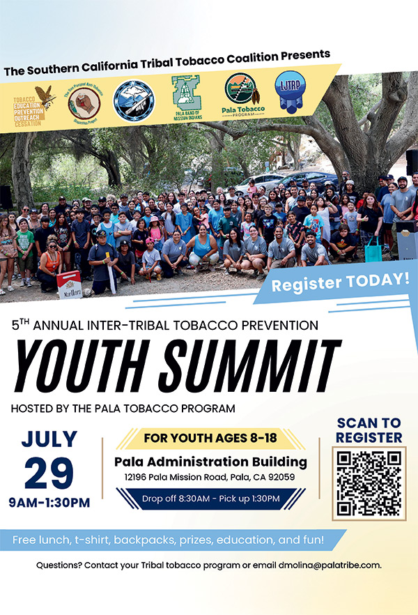 Pala Band of Mission Indians PBMI Southern California Tribal Tobacco Coalition Inter-Tribal Tobacco Prevention Youth Summit July 2025