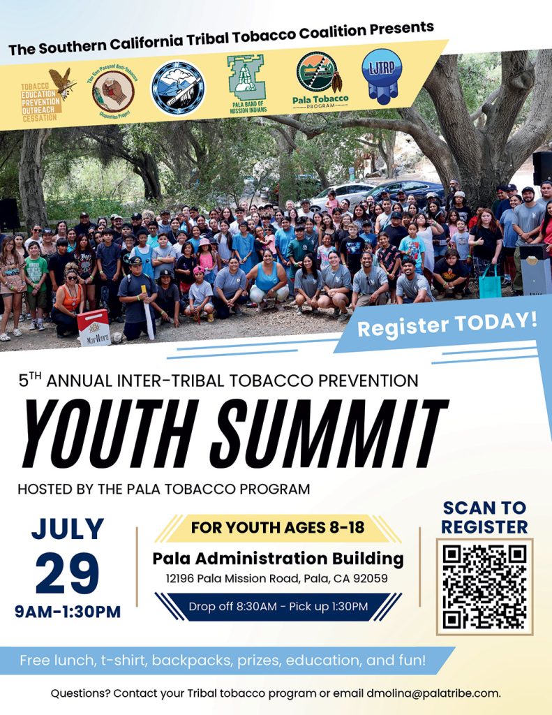 Pala Band of Mission Indians PBMI Southern California Tribal Tobacco Coalition Inter-Tribal Tobacco Prevention Youth Summit July 2025