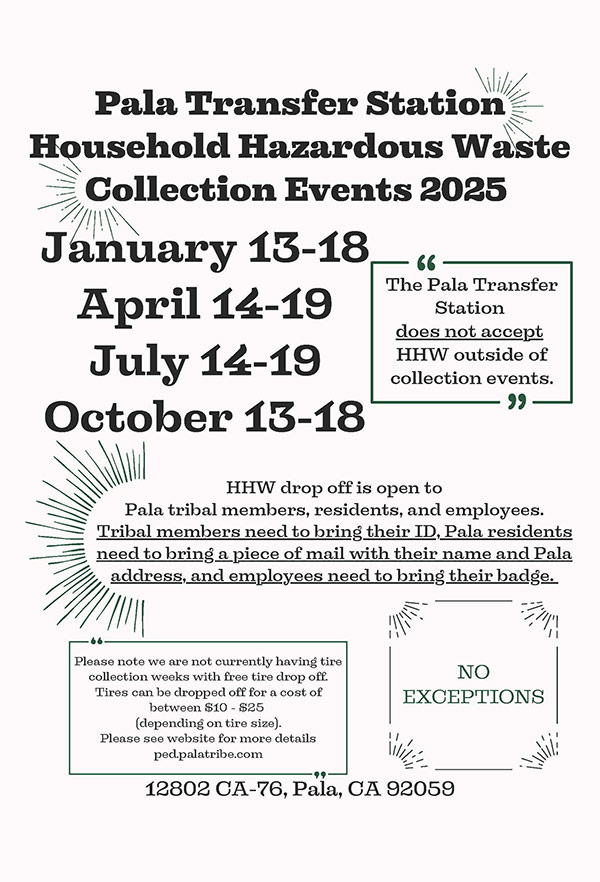 Pala Band California Environmental Department PED Planet Pala Hazardous Electronic Waste Haz-Waste E-Waste