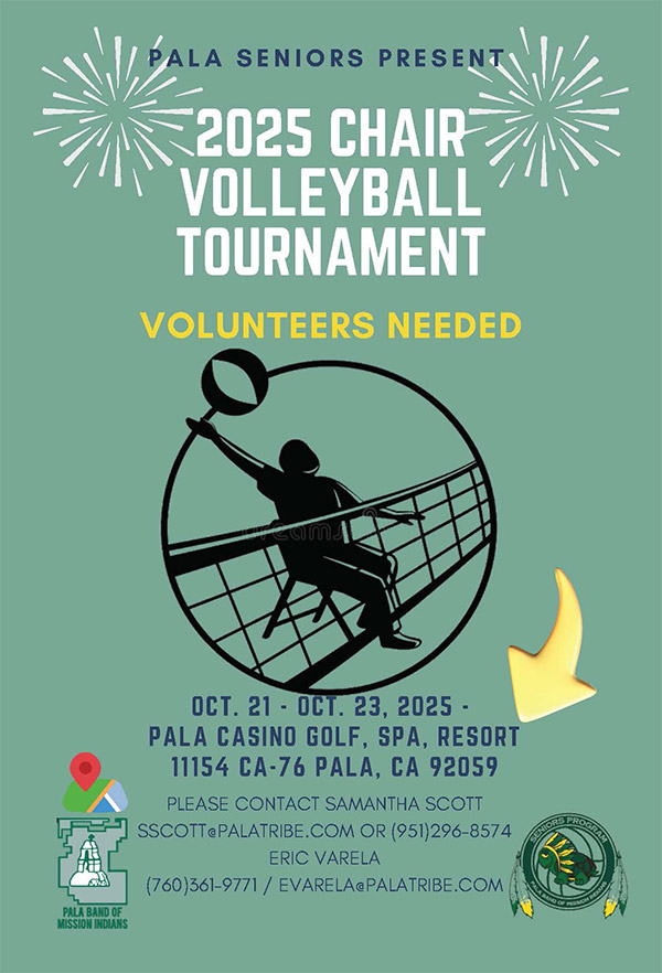 Pala Band of Mission Indians Seniors Chair Volleyball Tournament 2025 Pala Seniors Program