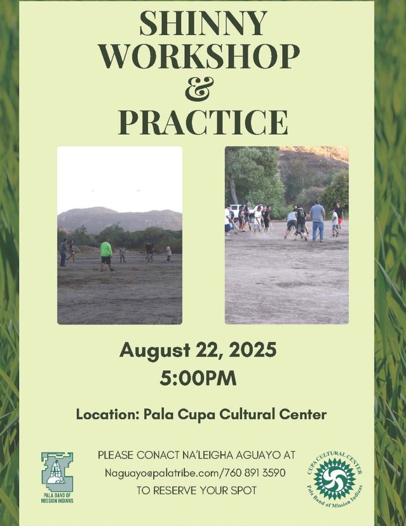 Pala Band California Cupa Cultural Center Event Shinny Workshop Practice