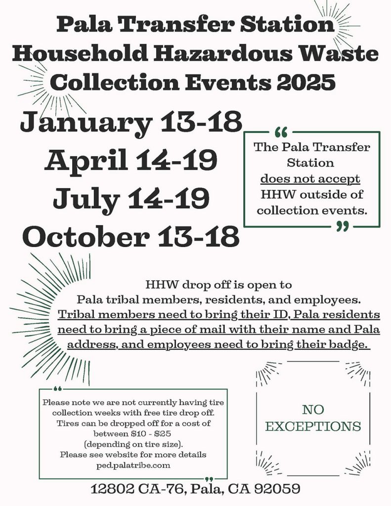 Pala Band California Environmental Department PED Planet Pala Hazardous Electronic Waste Haz-Waste E-Waste