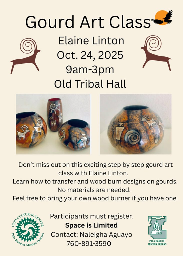 Pala Band California Cupa Cultural Center Event Gourd Art Class Elaine Linton