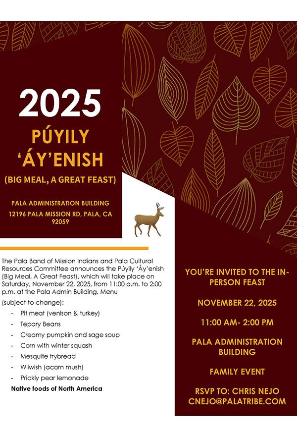 Pala Band of Mission Indians Indian Health Council California Púyily 'Áy'enish Big Meal A Great Feast 2025