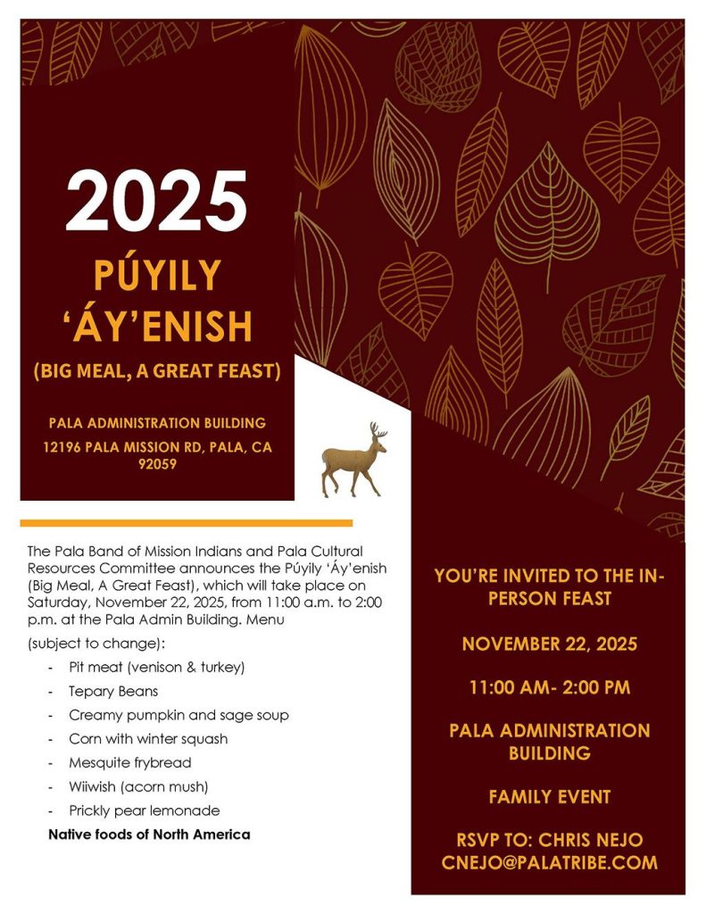 Pala Band of Mission Indians Indian Health Council California Púyily 'Áy'enish Big Meal A Great Feast 2025